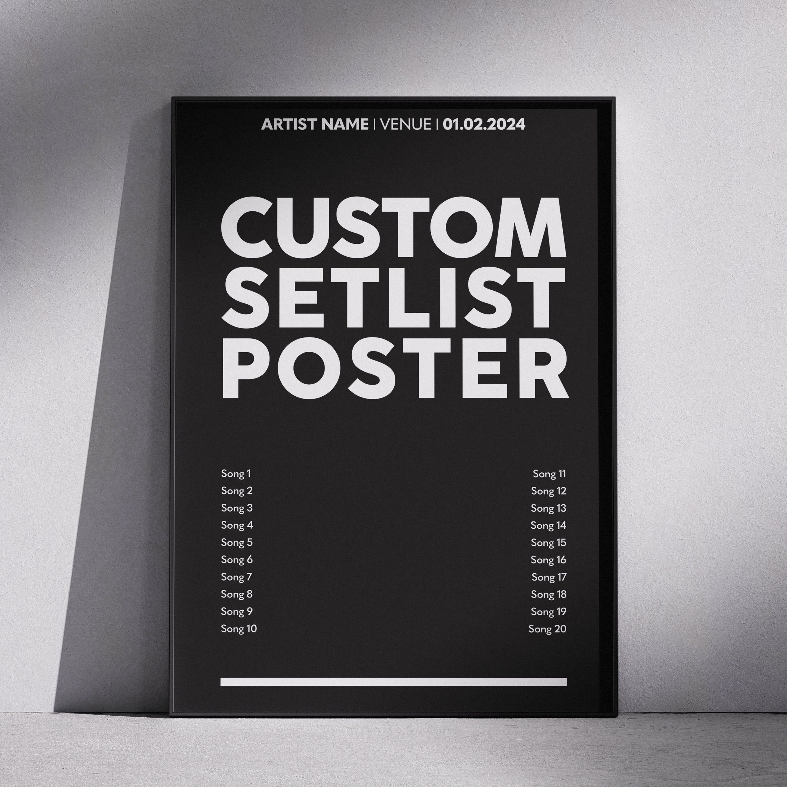 Custom Concert Setlist Poster